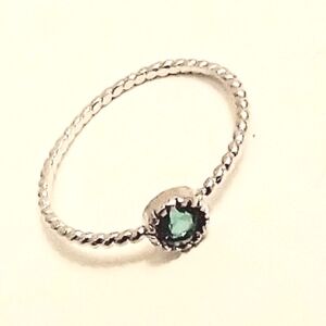 925 Silver London Blue Topaz Ring Size 8